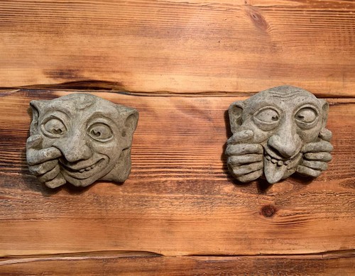 Stone garden pair - stone,