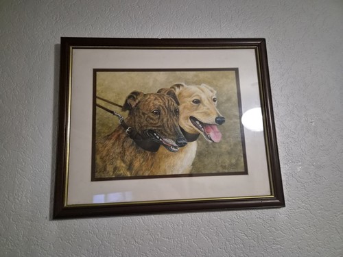 Two working lurchers art - two,