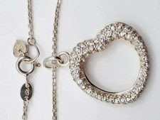 Links of London kindred hearts necklace WHITE TOPAZ sterling silver superb