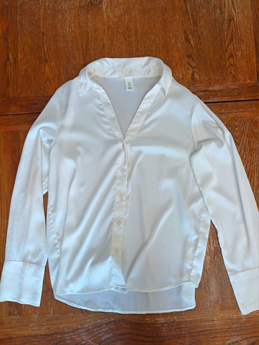 Ladies satin look v - ladies, neck