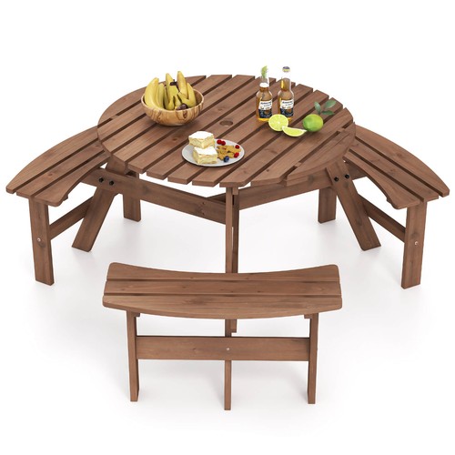 Person round picnic table - 6-person,