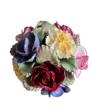 Aynsley Hand Painted Bone China Flowers in White Bowl