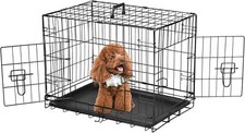 Dog Crate 24 Inch Small Wire Kennel Divider Panel Metal Cages with Double Door