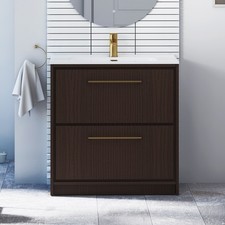 Floor Standing Bathroom Sink Vanity Unit Furniture Cabinet 2 Drawer 600/700/800