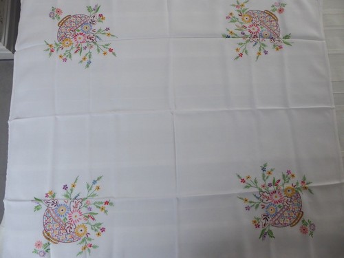 Vintage cream linen hand - vintage,