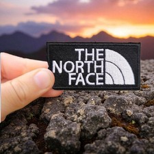 North Face Black & White Embroidered Heat Stick Patch NEW