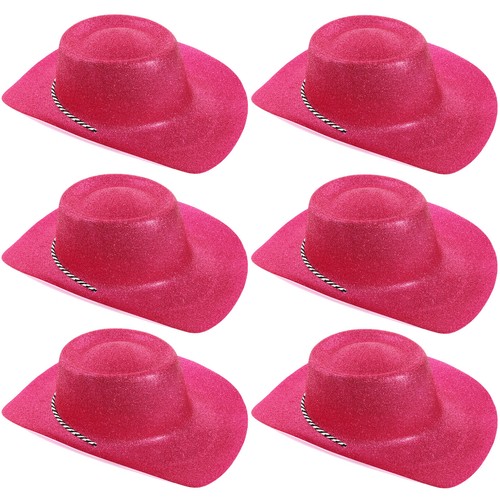 Pink glitter cowboy hat - glitter,