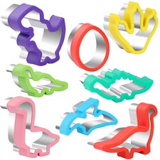 8 Pcs Dinosaur Cookie Cutters Stainless Steel Cookie Food Cutters Molds