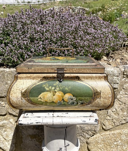Vintage biscuit tin - tin, barrel