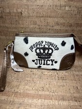 VINTAGE, JUICY COUTURE, PREPPY ROYALTY WRISTLET BAG, COPPER/CREAM COLOR