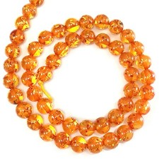 Man made Amber Round Beads 15"