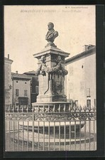 Old postcard Romanéche-Thorins, statue of Raclet 