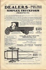 1916 Simplex Truckform Ad/ For