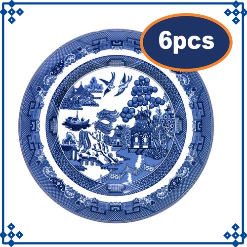 Set blue willow - 6-set, plate