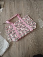 BNWT Victoria's Secret PINK Iconic Stripe Canvas Beach Bag With a Zip