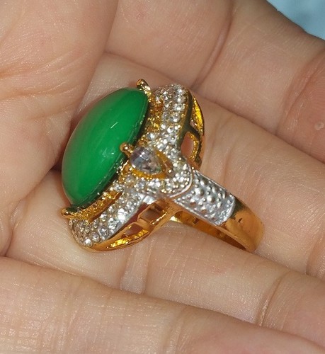 9ct gold diamond - 9ct, jade