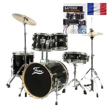 Battery Acoustique FAME Jungle, Noir + Partitions - Drum Set
