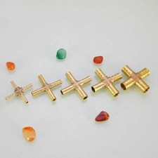 5pcs 4-way Barbed Hose Joiner Barb Splicer Connector Plumbing Pipe Fittings