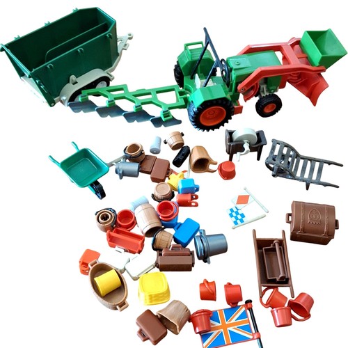 Vintage plastic toy tractor - vintage,