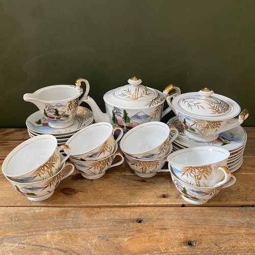 Vintage kutani porceline tea - vintage,