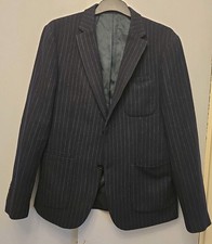 Mens Black Pin Striped Blazer