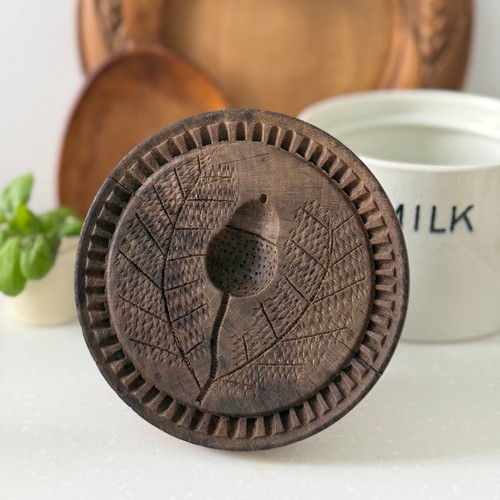 Antique treen butter stamp - treen,