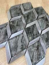 Dark Grey HEX Aluminium & Glass Mosaic Tiles 1 sheet 330x255x8mm  11 sheets 1sqm