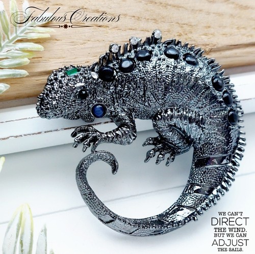 Large black iguana - black, lizard