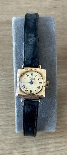 Vintage 9ct gold avia ladies - gold,