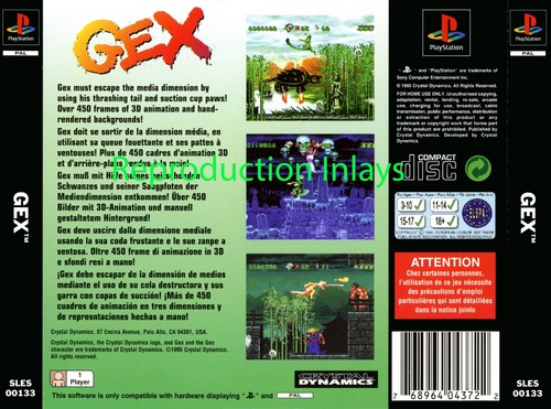 Gex ps1 rear - ps1, inlay
