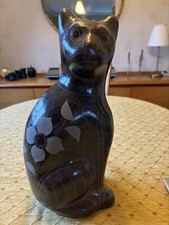 Mexican Tonala Pottery Cat Signed V Silva