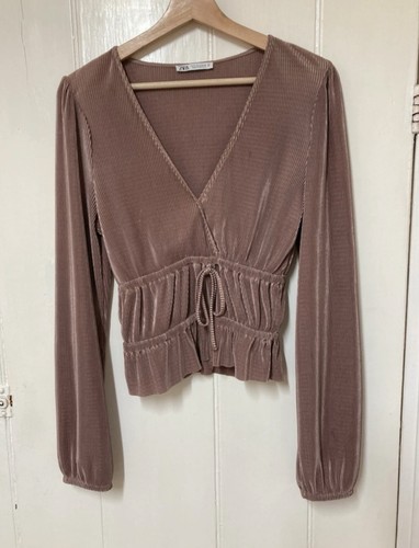 Zara taupe long sleeve - , ribbed