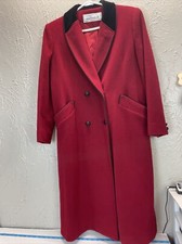 Mackintosh Ladies  Cherry Red 100% Wool Coat Made In USA 1980's Size 10