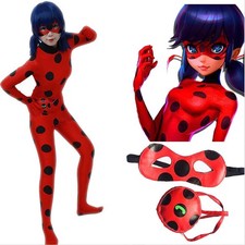 Girls Kids Ladybug Jumpsuit Outfits Cos Tight Costume Fancy Dress Up Ladybug Uk