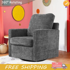 360° Rotating Sofa Chenille Accent Armchair Lounge Swivel Sofa Recliner Chair UK