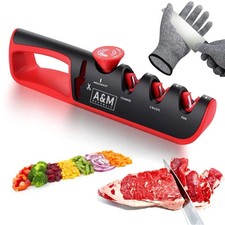 5 In 1 Japanese Knife Sharpeners + Cut Resistant Glove, Brand new unique gift