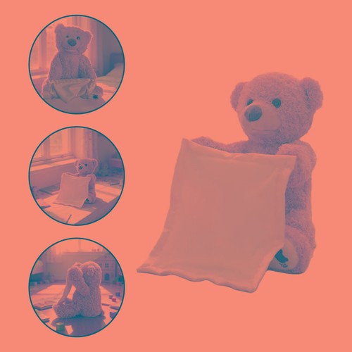 Peek boo teddy bear plush - peek-a-boo,