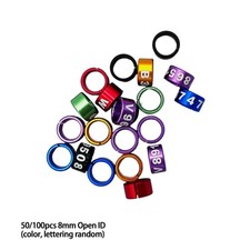 100PCS 8mm Conure Pigeons Rings Aluminium Closed-loop Bird Leg BandsZ8