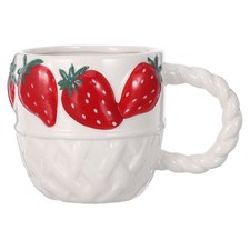  Cute Mug: Strawberry Ceramic Mug For Coffee Milk Latte & Tea - Irregular