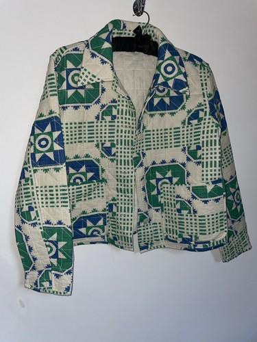 Zara green and cream cotton - zara,