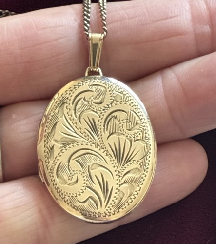 Vintage 9ct rolled gold oval - gold,
