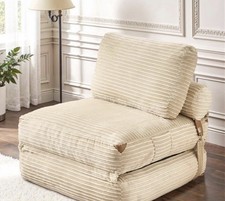 Folding Cloud Bed Corduroy Futon Sofa Bed Convertible Sleeper Chair