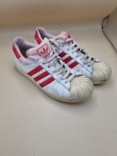 Adidas Mens Superstar 664819  White Red  Uk 9.5 Colour Dyed See All Pics Nov 01 