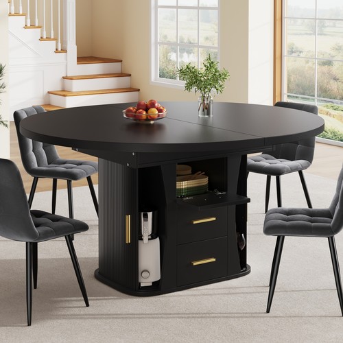 Extendable dining table round - table,