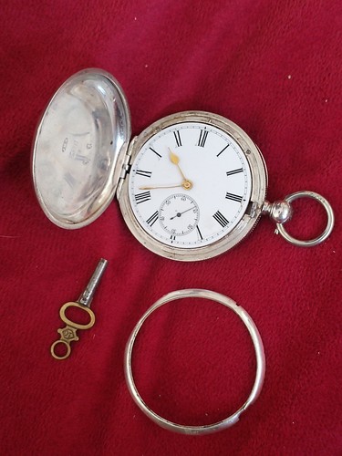 Full hunter silver key wind - full,