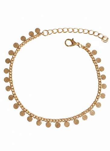 Gold bohemian style anklet - gold,