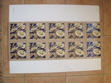 SET OF 10 H & R JOHNSON / MINTON HOLLINS 6" SQ. MARGARITE CERAMIC TILES - TR14