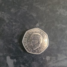EXTREMELY RARE, King Charles III  50p 2022 King Charles III  50 pence coin
