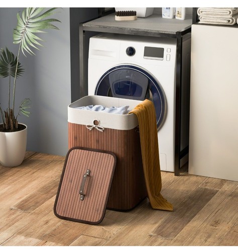 72l bamboo laundry basket with - 72l,