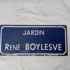 Old vintage French street sign 3D Letters "Jardin Rene Boylesve"